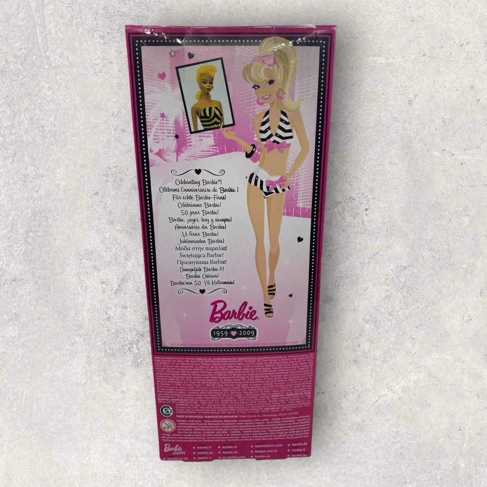 Mattel Celebration Barbie Then and Now 1959-2009 With Accessories Toy Doll NIB - Picture 3 of 5